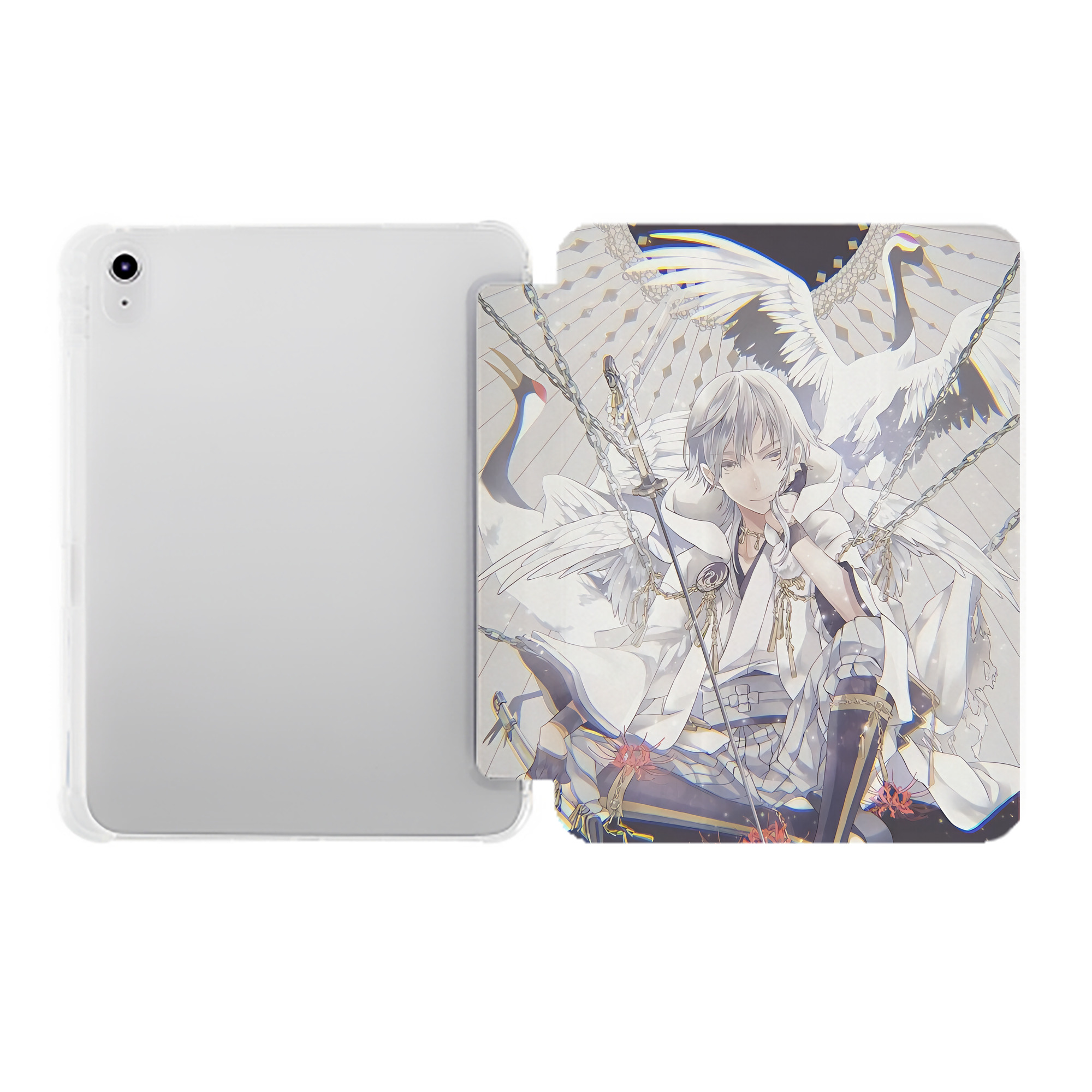 （画像用） 刀剣乱舞 Touken Ranbu IPad ケース ペン収納付き 三つ折りスタンド PUレザー×シリコン 対応機種9.5/10.5/10.9インチ